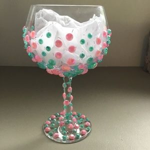 Acrylic rhinestone wineglass
